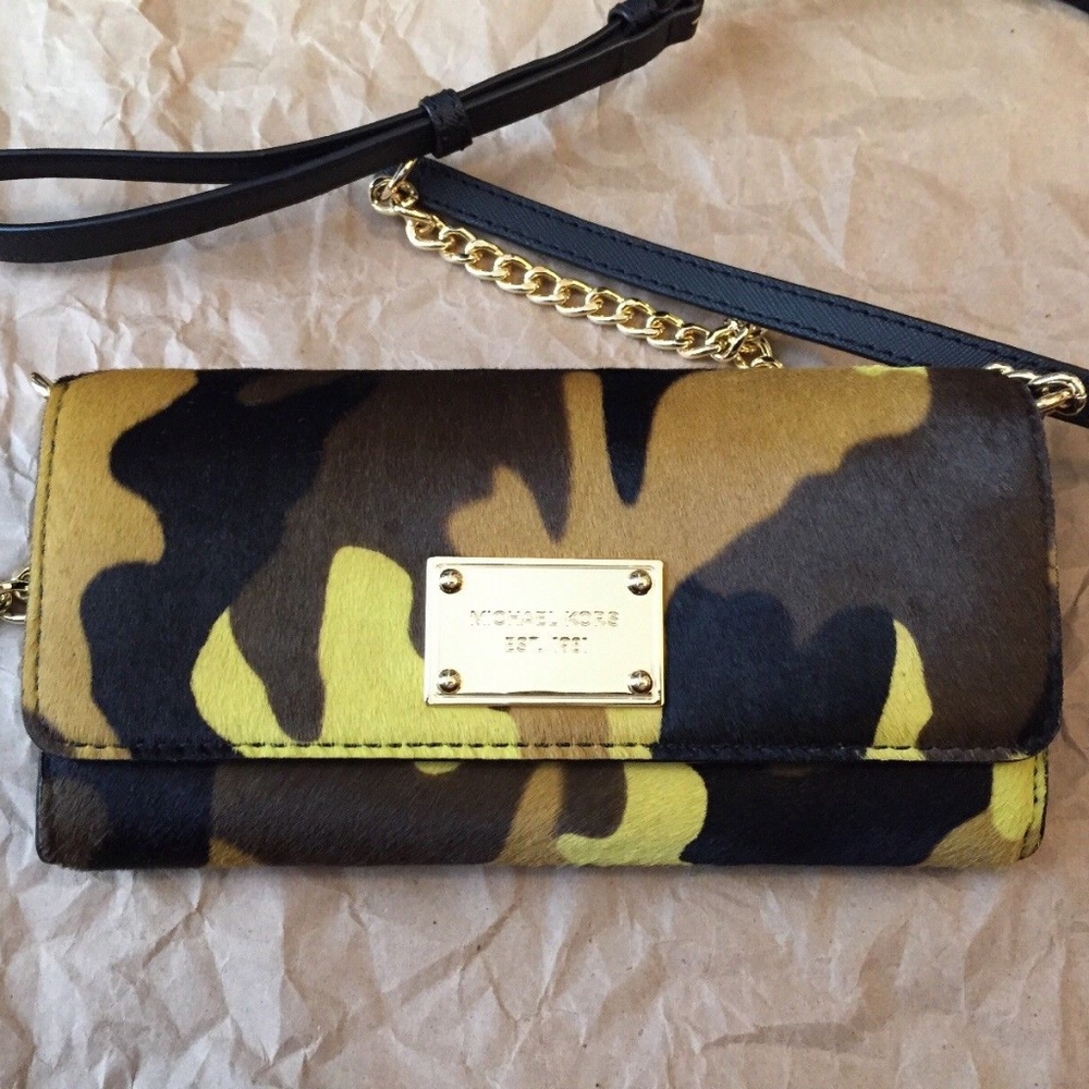 Michael Kors Calf Hair Camouflage Travel Wallet